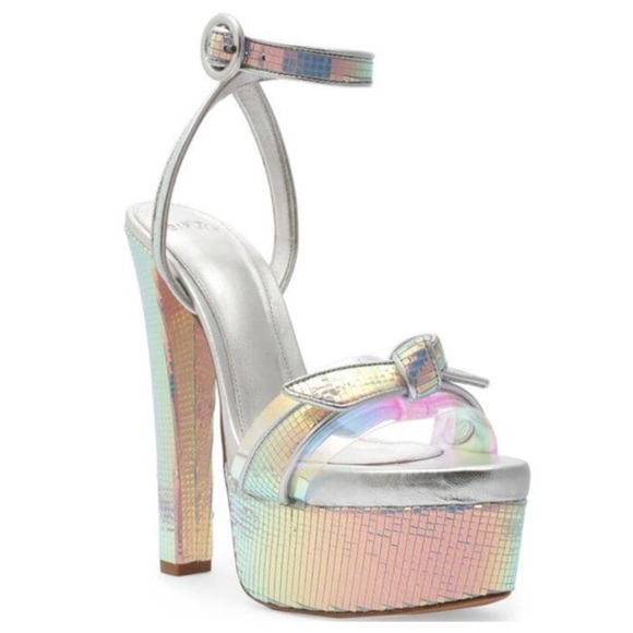 Alexandre Birman Clarita Metallic Leather Platform Sandals - Picture 2 of 15